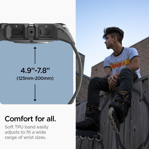 Spigen Samsung Galaxy Watch 6 40mm Suojakuori ja ranneke Rugged Armor Pro Musta