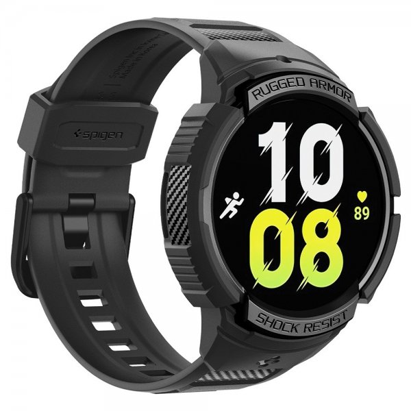 Spigen Samsung Galaxy Watch 6 40mm Suojakuori ja ranneke Rugged Armor Pro Musta