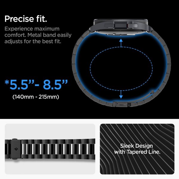 Spigen Samsung Galaxy Watch 6 Classic 47mm ranneke Modern Fit 316L musta