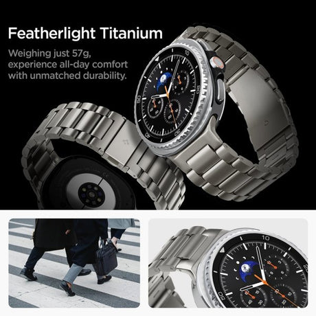 Spigen Samsung Galaxy Watch 8/9 40/44mm/Classic 46mm Ranneke Modern Fit Titaani Natural Titanium