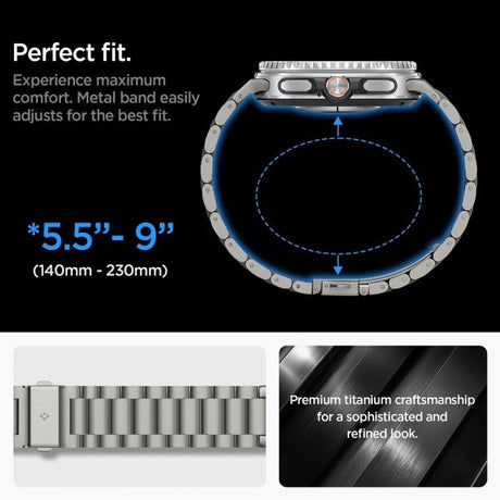Spigen Samsung Galaxy Watch 8/9 40/44mm/Classic 46mm Ranneke Modern Fit Titaani Natural Titanium