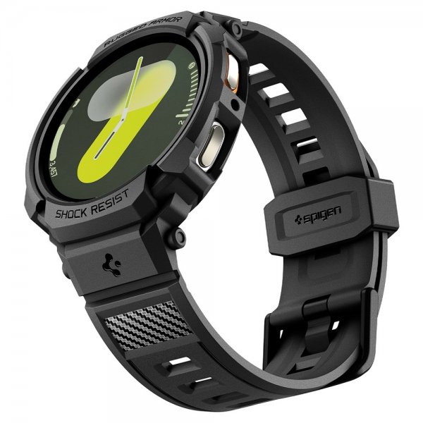 Spigen Samsung Galaxy Watch 8 40mm Ranneke ja Suojakuori Rugged Armor Pro Matte Black