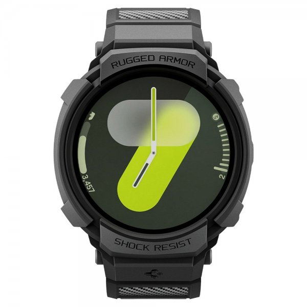 Spigen Samsung Galaxy Watch 8 44mm ranneke ja suojakotelo Rugged Armor Pro Matte Black