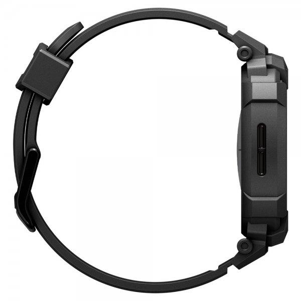 Spigen Samsung Galaxy Watch 8 44mm ranneke ja suojakotelo Rugged Armor Pro Matte Black