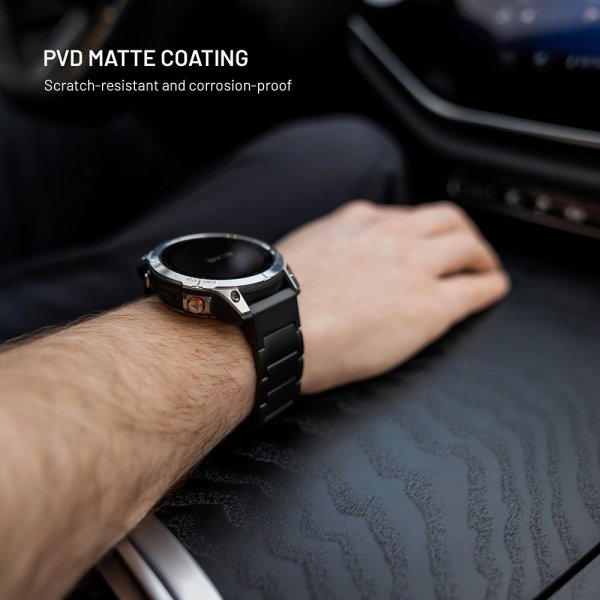 Kiinteä Samsung Galaxy Watch Ultra -ranneke titaaniranneke, musta