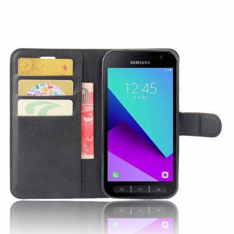 Samsung Galaxy Xcover 4/4S Kotelo Litsi Musta