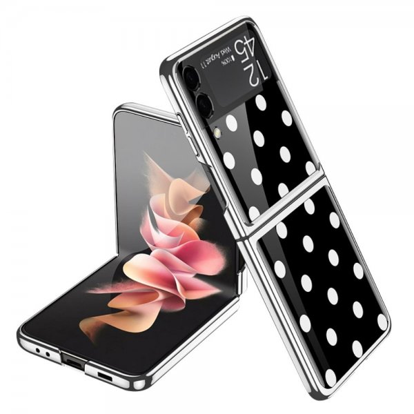GKK Samsung Galaxy Z Flip 3 Kuori Polka Dots Musta