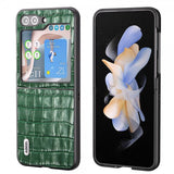 ABEEL Samsung Galaxy Z Flip 5 Kuori Krokotiilikuosi Vihreä