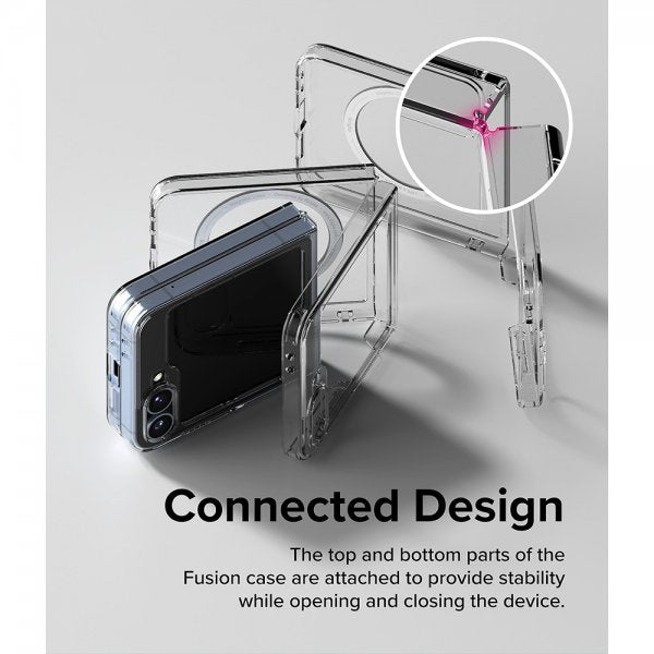 Ringke Samsung Galaxy Z Flip 6/Flip 7 FE Kuori Fusion Magnetic Läpinäkyvä