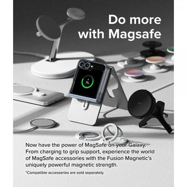 Ringke Samsung Galaxy Z Flip 6/Flip 7 FE Kuori Fusion Magnetic Läpinäkyvä