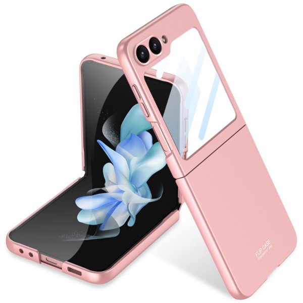 GKK Samsung Galaxy Z Flip 6/Flip 7 FE Kuori lasisuojalla Pinkki