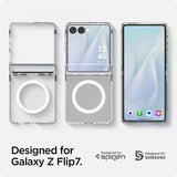 Spigen Samsung Galaxy Z Flip 7 Kuori Ultra Hybrid Pro MagFit Kirkas Valkoinen