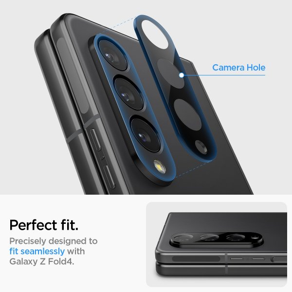 Spigen Samsung Galaxy Z Fold 4 Kameran suojalasi Glas.tR Optik 2-pakkaus, musta