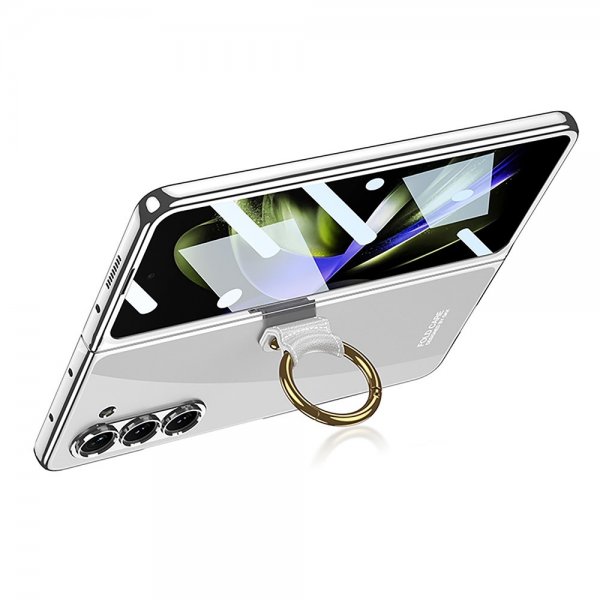 GKK Samsung Galaxy Z Fold 5 -kuori sormirenkaalla, hopea