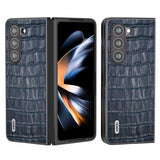 ABEEL Samsung Galaxy Z Fold 5 Kuori Krokotiilikuosi Sininen