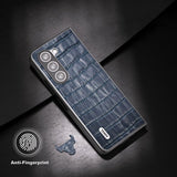 ABEEL Samsung Galaxy Z Fold 5 Kuori Krokotiilikuosi Sininen
