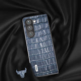 ABEEL Samsung Galaxy Z Fold 5 Kuori Krokotiilikuosi Sininen