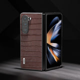 ABEEL Samsung Galaxy Z Fold 5 Kuori Krokotiilikuosi Ruskea