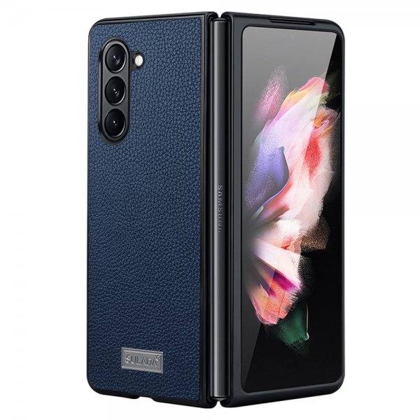 Sulada Samsung Galaxy Z Fold 5 Kuoret Litsi Sininen