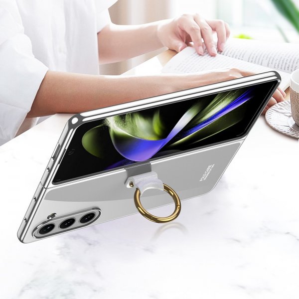 GKK Samsung Galaxy Z Fold 5 -kuori rengaspidikkeellä, läpinäkyvä