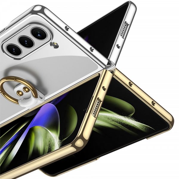 GKK Samsung Galaxy Z Fold 5 -kuori rengaspidikkeellä, läpinäkyvä