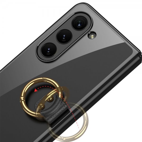 GKK Samsung Galaxy Z Fold 5 -kuori rengaspidikkeellä, musta