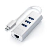 Satechi Type-C 2-in-1 USB-keskitin Ethernet hopea