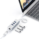 Satechi Type-C 2-in-1 USB-keskitin Ethernet hopea