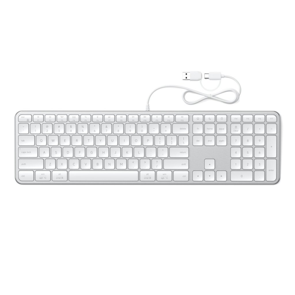 Satechi Langallinen Näppäimistöt Slim LX3 USB-C/USB-A Hopea