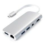 Satechi USB-C Multimedia-sovitin 4K HDMI/Mini DisplayPort Gigabit Ethernet, hopea