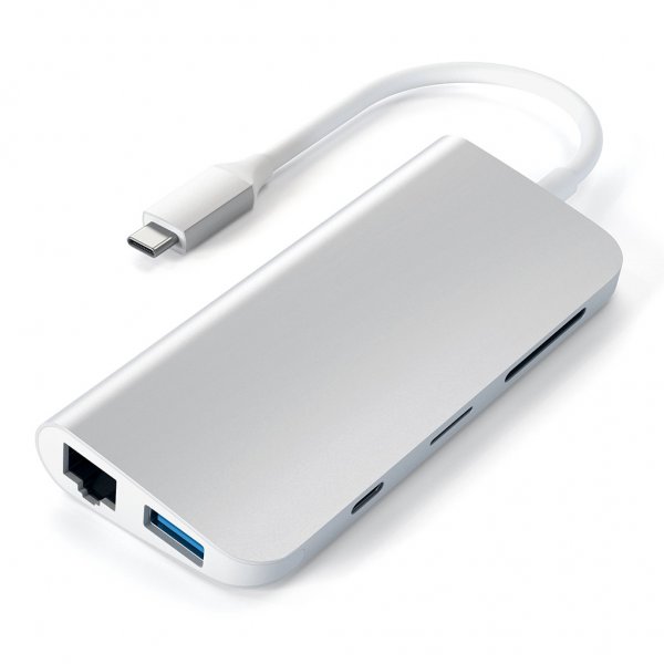 Satechi USB-C Multimedia-sovitin 4K HDMI/Mini DisplayPort Gigabit Ethernet, hopea