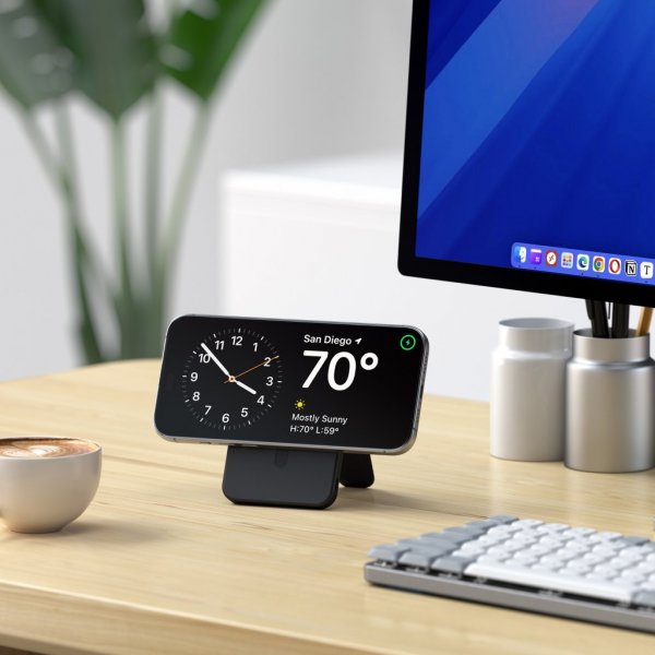 Satechi OntheGo Qi2 5K MagSafe-varavirtalähde jalustalla, musta