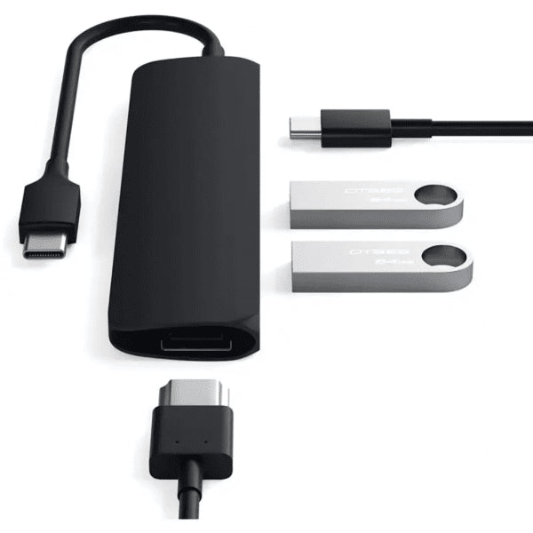 Satechi Type-C Slim Multi-port -sovitin 4K Musta