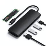 Satechi USB-C HYBRID integroidulla SSD-tallennusmahdollisuudella, musta