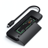 Satechi USB-C HYBRID integroidulla SSD-tallennusmahdollisuudella, musta