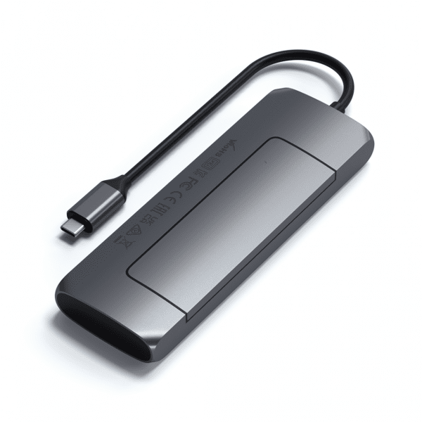 Satechi USB-C HYBRID integroidulla SSD-tallennusmahdollisuudella, musta