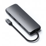 Satechi USB-C HYBRID sisäänrakennetulla SSD-tallennusmahdollisuudella, harmaa
