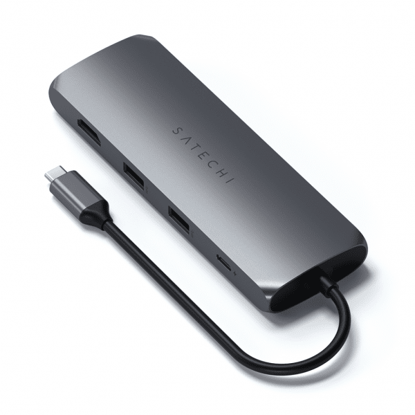 Satechi USB-C HYBRID integroidulla SSD-tallennusmahdollisuudella, musta