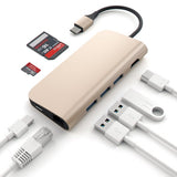 Satechi USB-C Multi-Port -adapteri 4K Gigabit Ethernet, kulta