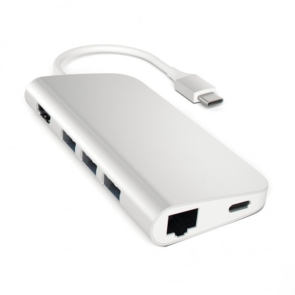 Satechi USB-C Multi-Port-sovitin 4K Gigabit Ethernet hopea