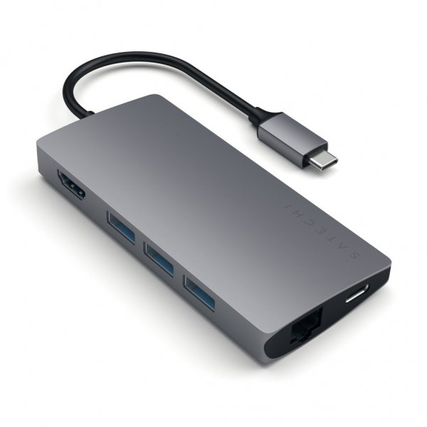 Satechi USB-C Multi-Port Adapterit 4K Gigabit Ethernet V2 Space Gray