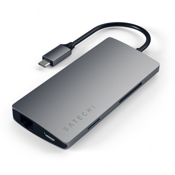 Satechi USB-C Multi-Port Adapterit 4K Gigabit Ethernet V2 Space Gray
