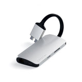 Satechi USB-C Multimedia Adapteri Kaksi 4K HDMI:tä Gigabit Ethernet Hopea
