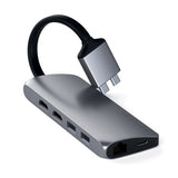 Satechi USB-C Multimedia-adapteri, kaksi 4K HDMI -porttia, Gigabit Ethernet, Space Gray
