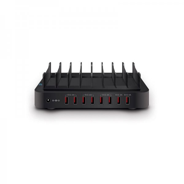 ALOGIC 8-porttinen USB-lataustelakka Musta
