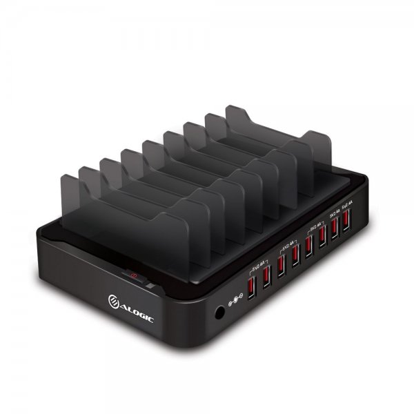 ALOGIC 8-porttinen USB-lataustelakka Musta