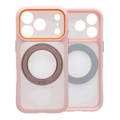 iPhone 17 Pro Max Kuori pyörivällä jalustalla MagSafe Vaaleanpunainen