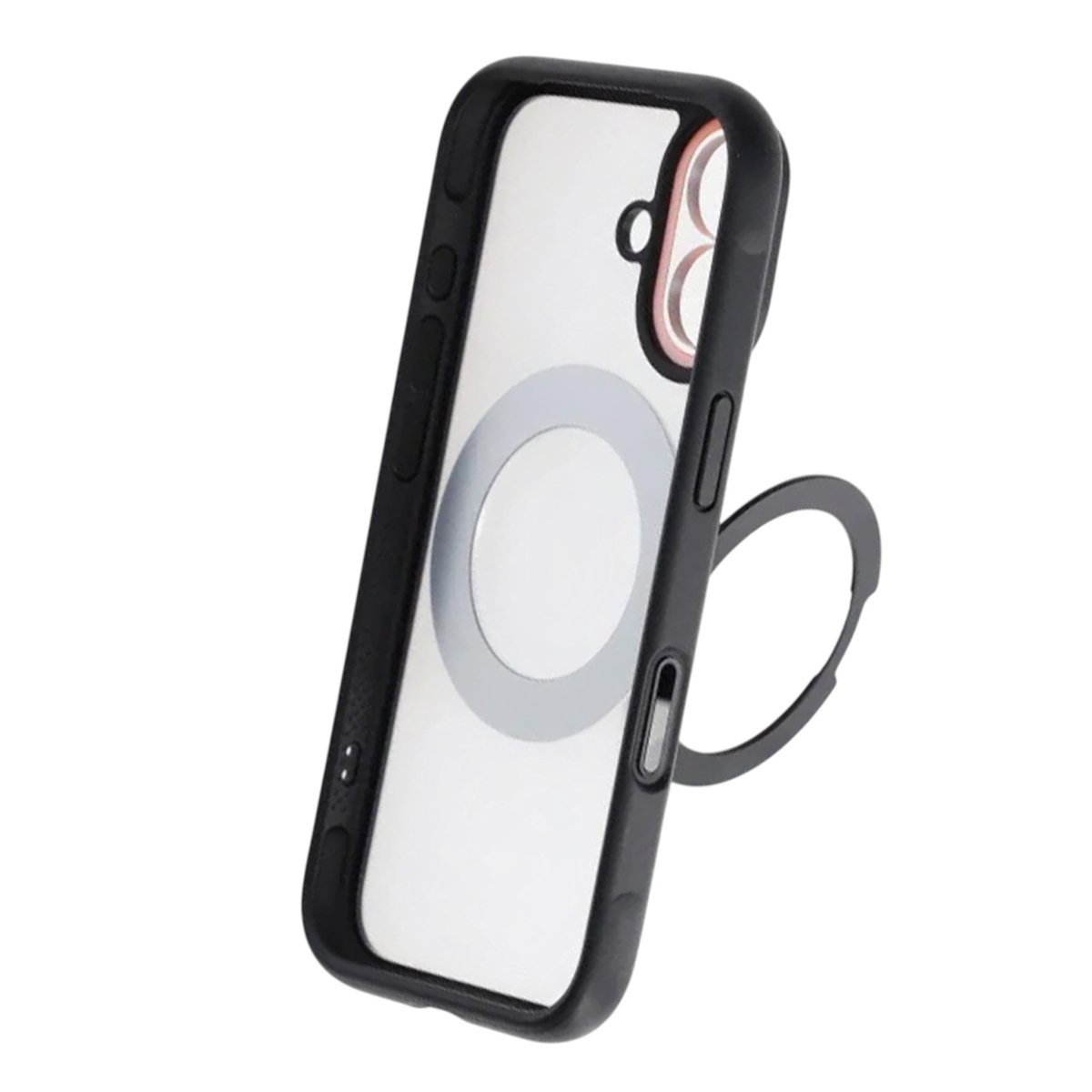 iPhone 17 Kuori, kääntyvä teline, MagSafe, Musta