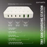 4smarts Työpöydän laturi 7in1 GaN 100W Langaton laturi Valkoinen