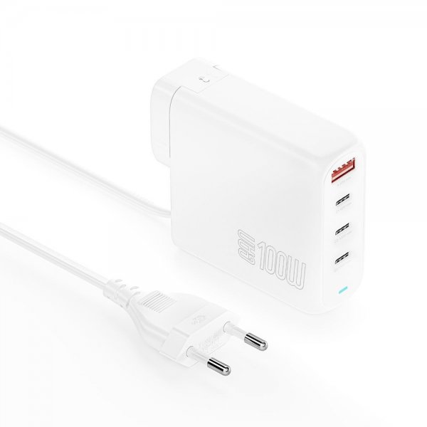 4smarts Työpöydän laturi GaN Flex Pro 100W 3 USB-C+1 USB-A